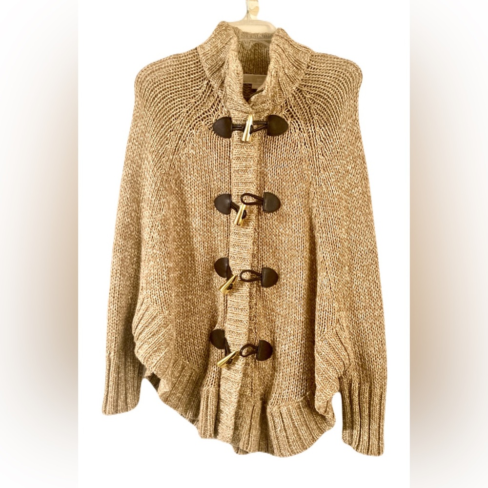 Michael Kors Beige Toggle-Front Knit Cardigan